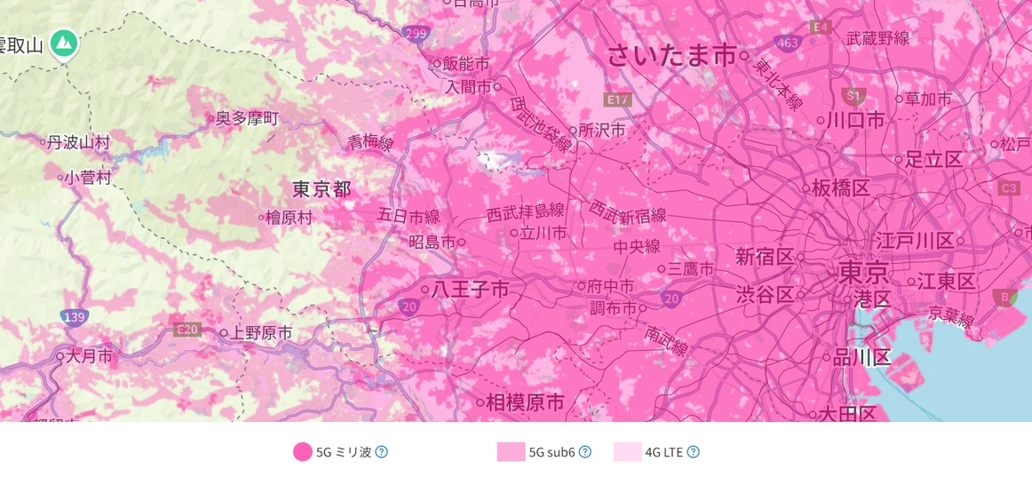 東京の楽天モバイル５Gの電波状況は？
