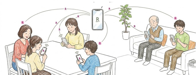 楽天モバイル　テザリング　利用人数増加に伴い速度低下する場合もある