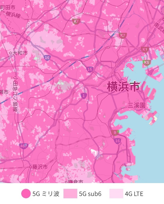 横浜市内の楽天モバイル５G電波と評判