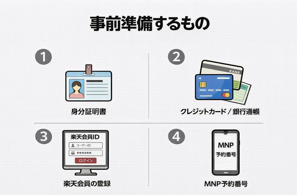 楽天モバイル1円スマホの事前準備