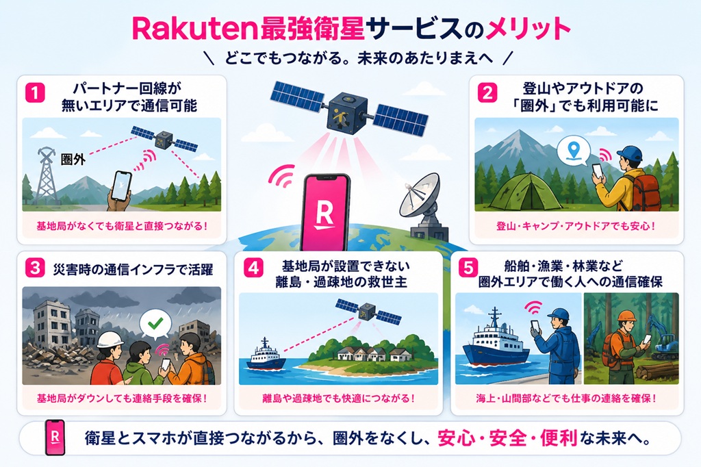 楽天モバイルの衛星通信のメリット