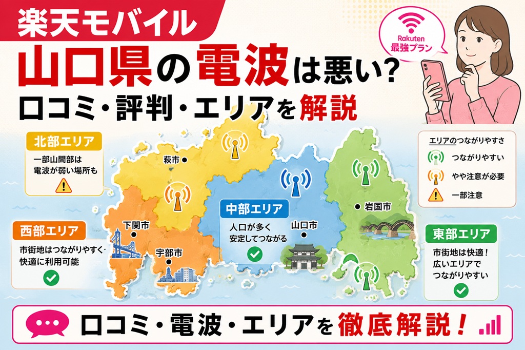 【2026年最新】楽天モバイルは山口県で繋がらない？電波状況と口コミを徹底解説