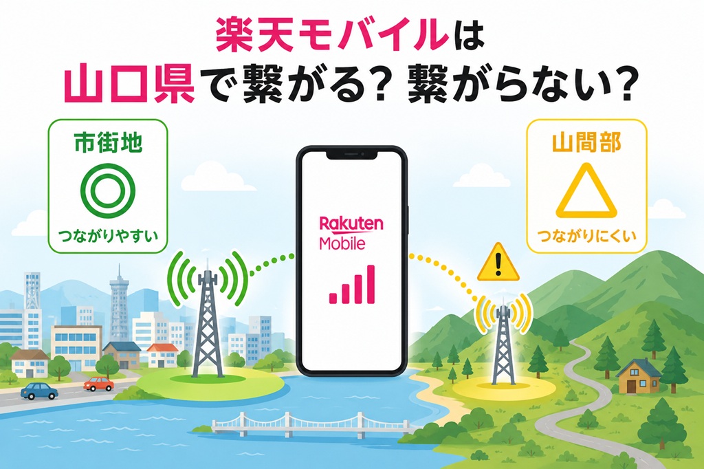 【結論】楽天モバイルは山口県で繋がる？繋がらない？